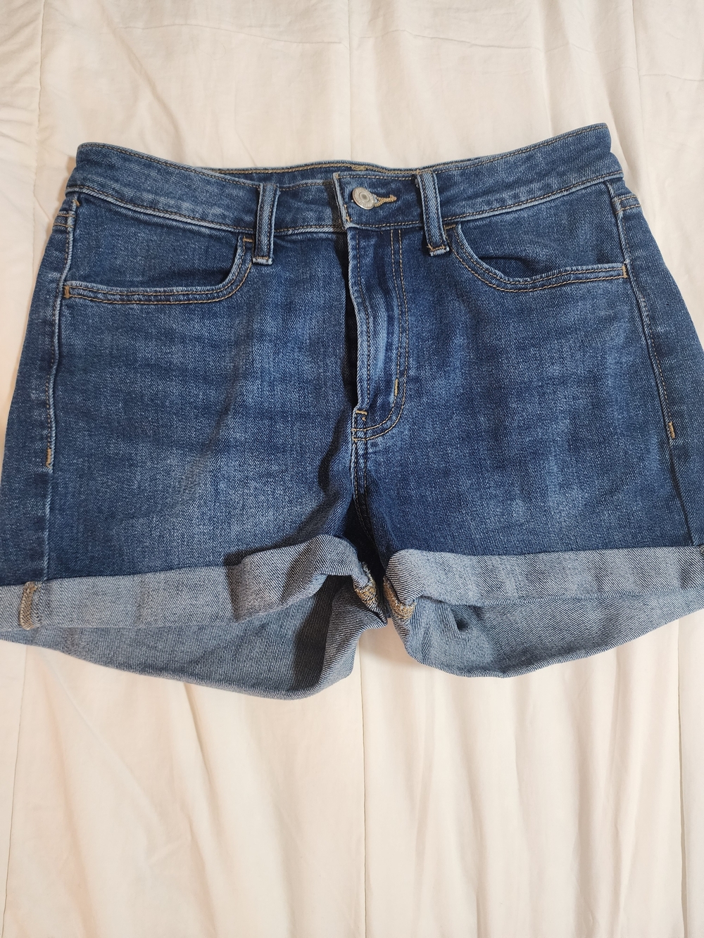 Old Navy Dark Blue Cuffed Denim Shorts